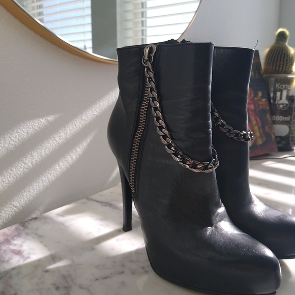 All Saints Koko black leather platform bootie size 7 - Picture 4 of 9